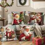 Christmas Throw Pillow Cover Santa Snowman Decorative Pillowcase for Sofa Bed Cushion Case for Christmas Home Decor Navidad 2025