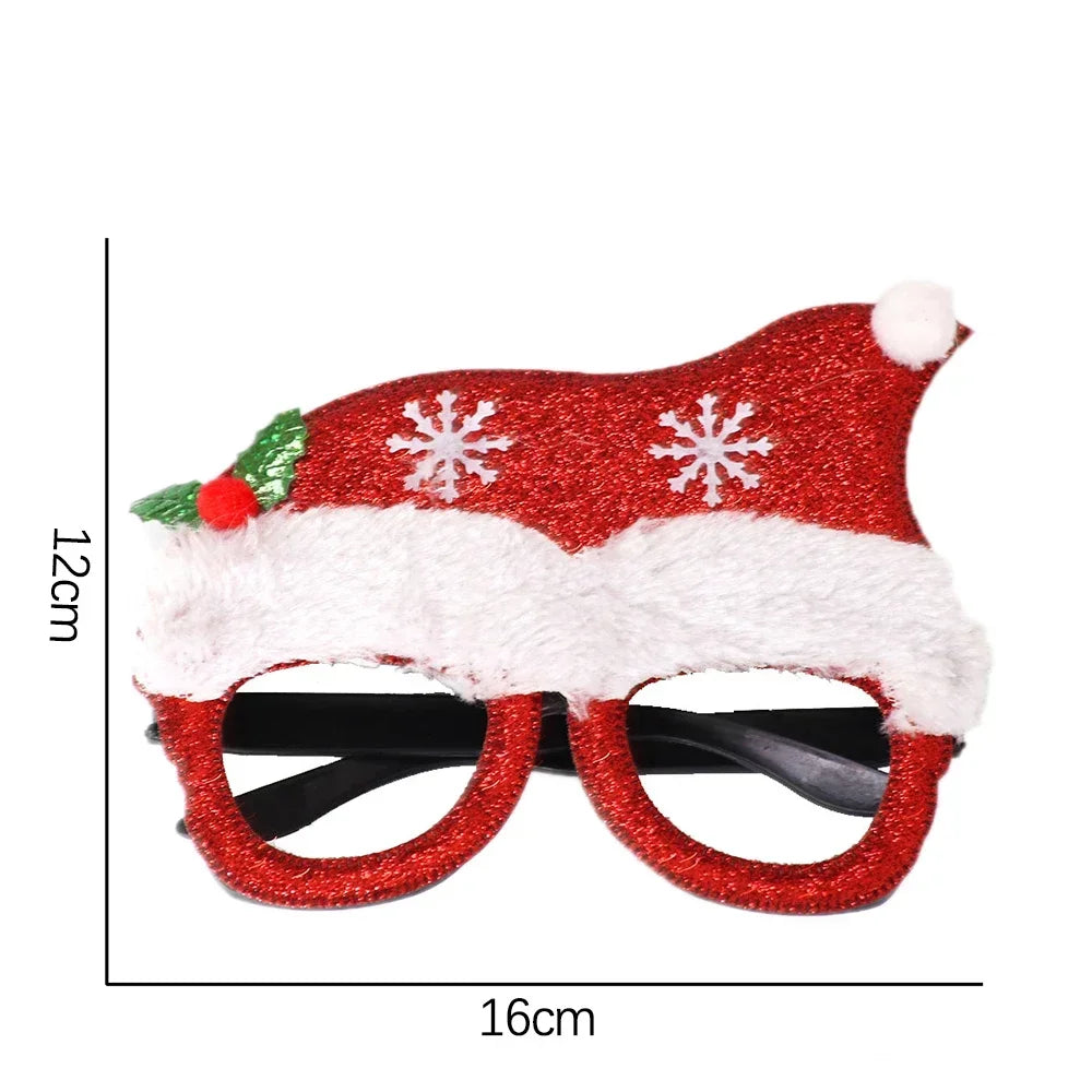 Christmas Glasses Santa Claus Xmas Tree Snowman Plastic Glasses Kid Gift Xmas Party Supplies Photo Props Christmas Decoration
