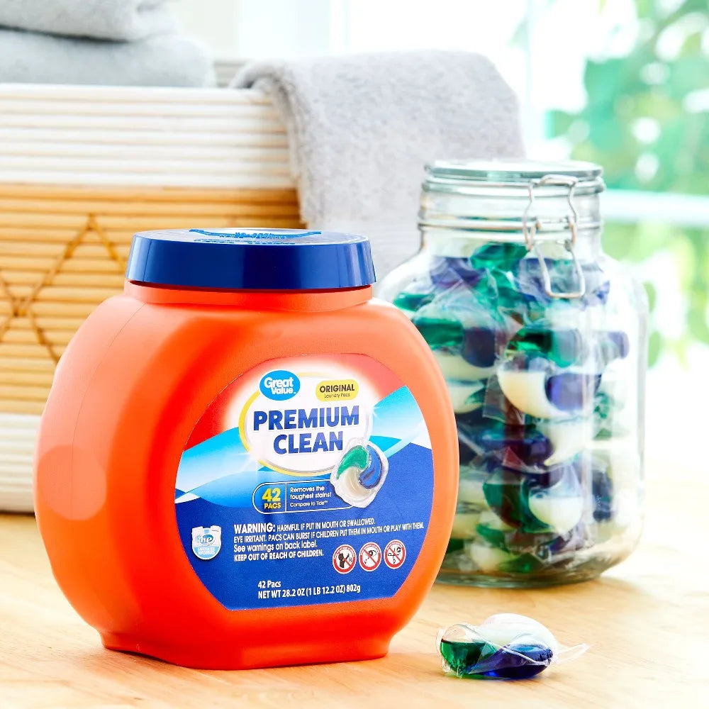 Household Favorite! | Large capacity | Premium Cleaning Laundry Detergent Pacs Pods Capsules Original Fresh Scent  Wash Efficient Stain Removal for All Machines