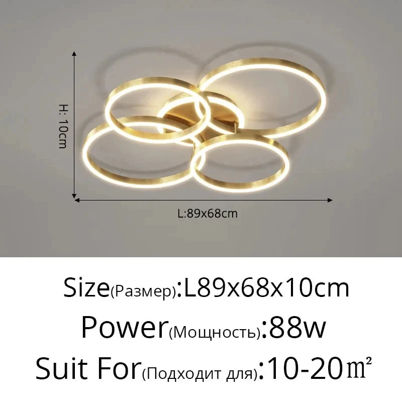 Modern Chandelier Lighting LED Indoor Ceiling Chandelier For Living Room Study Bedroom Nordic Round Rings Home Decor Chandeliers