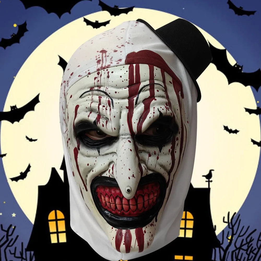 Latex Scary Cosplay Mask Realistic Unisex Halloween Clown Bloody Props Party Costume Ghost House Prop High Quality Clown Mask