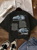 2026 New Style Men's Short-Sleeved Casual Printed T-Shirt with Black Texture Pattern and Loose Fit Clothing T-Shirtsual Cloth