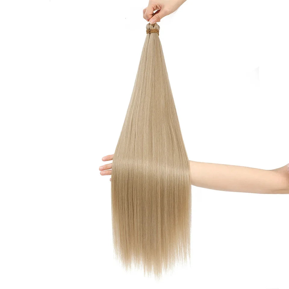 300g 3Pcs/Lot 28Inch Straight Crochet Braids White Blonde 613#Ombre Brown 6# Bio Protein Synthetic Hair Extensions