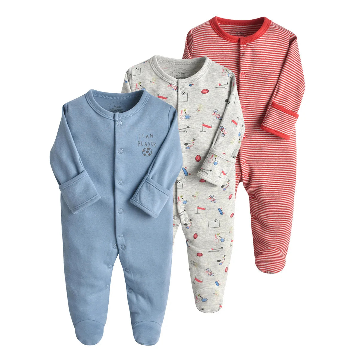 Brand Newborn Babies Clothes Infant Baby Boys Girls Romper Cotton Long Sleeve Pajamas Jumpsuit Toddler Clothes Outfits 3Pcs/Lot
