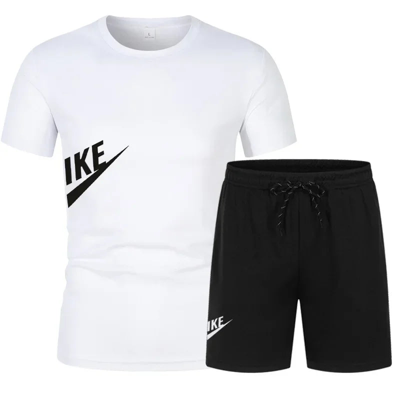 Men's 2026 Summer Casual Fashion Set, Breathable Short Sleeve T-shirt and Shorts Sportswear Two Piece Set