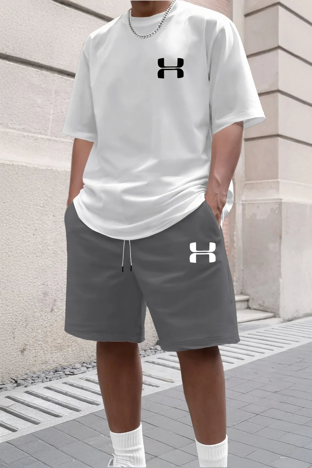 2026 New Men's Sportswear Short Sleeved T-shirt and Sports Shorts Summer Casual Jogging Pants Set Men's Two-piece Set