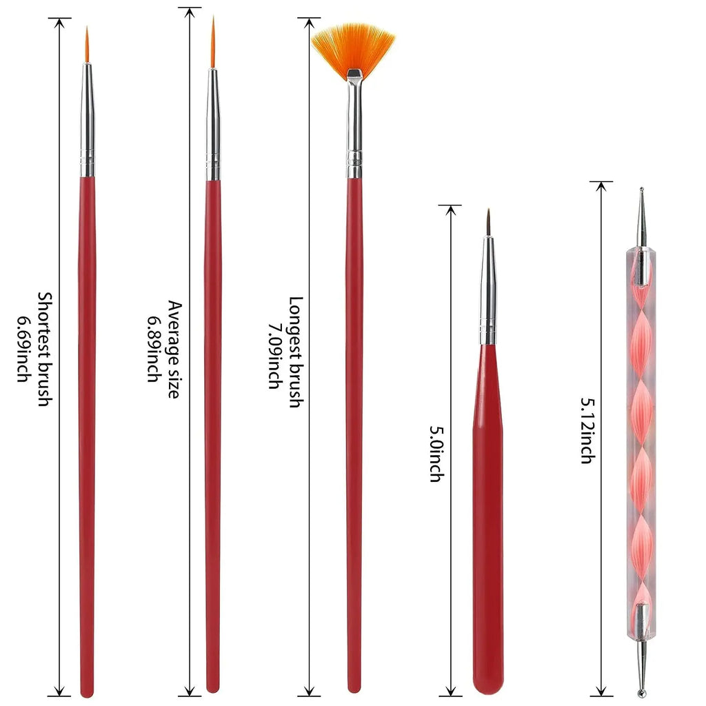 Nail Brushes Set Professional Nail Supplies For Acrylic UV Gel Drawing Dotting Manicure Nail Art Design Tools Makeup Accessorie