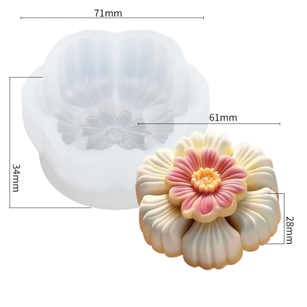 3D Flower Shape Flower Silicone Molds Ice Pastry Baking Tool Jelly Candy Moulds Reusable Chocolate Silicone Soap Mold Kitchen