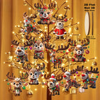 12pcs Christmas Elk 2D Wooden Pendant Christmas Party Decoration Set for Xmas Tree Ornament Perfect Indoor Xmas Celebration Gift