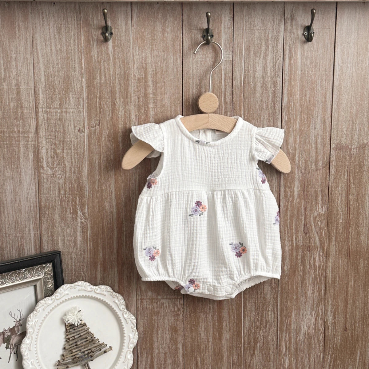 Baby Girl Clothing New Summer Newborn Baby Girl Romper Embroidered Flowers Cotton Toddler Baby Girls Jumpsuit 1-18M