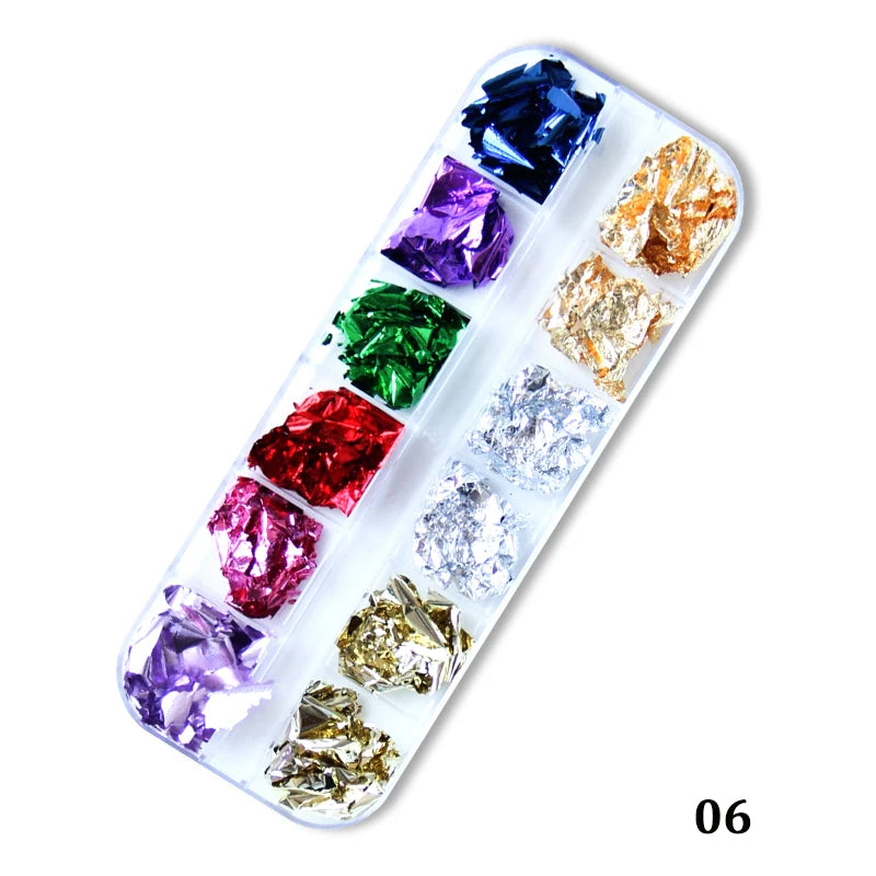 Holographic Sweet Love Heart Nail Art Glitter Sequins Shining Laser Fluorescence Star Butterfly 3D Nails Decorations Accessories