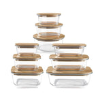 Glass Fresh-Keeping Box Heat-Resistant Bamboo Lid Microwave Oven Lunch Box Leakproof High Borosilicate Office Worker Bento Box