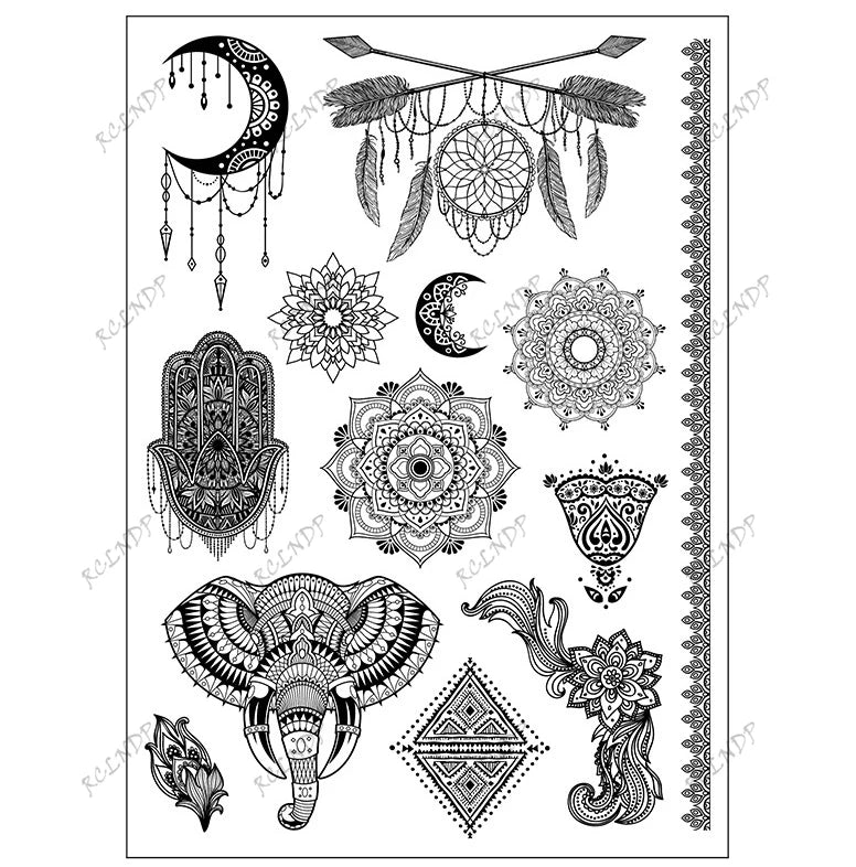 Waterproof Temporary Tattoo Sticker Sexy Lace Bow Knot Flower Arm Leg Body Art Flash Tatoo Fake Tatto for Men Women
