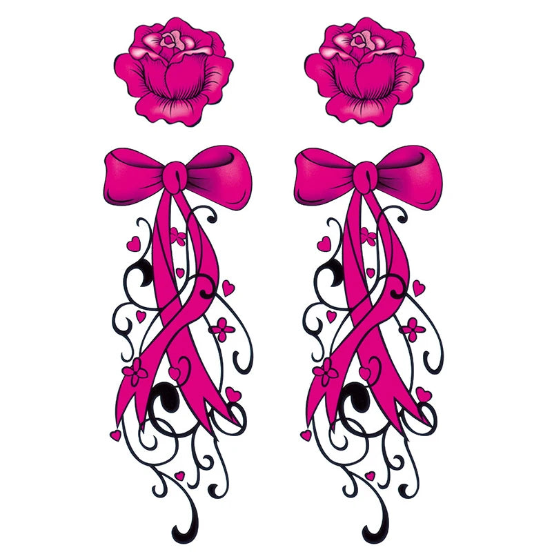 Waterproof Temporary Tattoo Sticker Sexy Lace Bow Knot Flower Arm Leg Body Art Flash Tatoo Fake Tatto for Men Women
