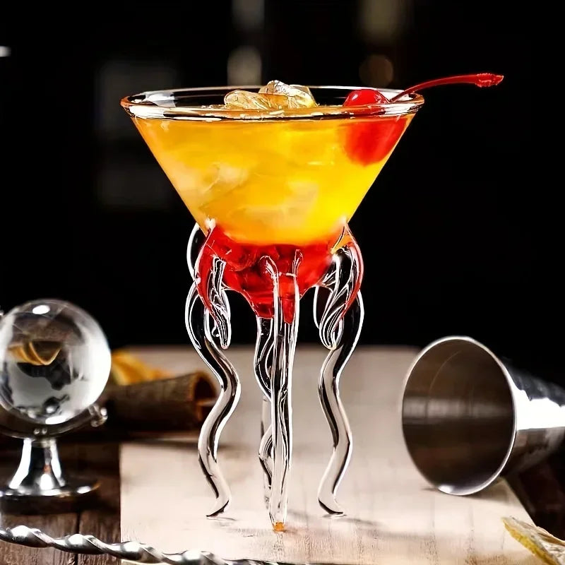 Octopus Cocktail Glass Jellyfish Martini Cup  Creative Beverage Bar Tool Bar Party Whiskey Glass Christmas Gift Wine Glasses