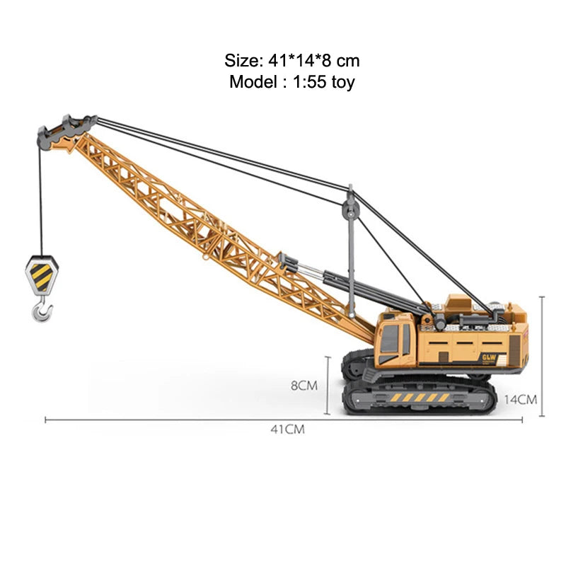Engineering Diecast Tower Crane Forklift Bulldozer Excavator Vehicle Model Toys for Boys Alloy+Plastic Tractor Inertial Driving