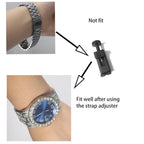 3pcs Men's Silver Watch Set Hip-hop Punk Inlay Diamond Watch+Cuban Chain+Bracelet Comes With Strap Adjuster Stylish Jewelry Gift