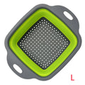 LMETJMA Square Collapsible Colander Silicone Kitchen Foldable Colander  Food Vegetable Fruit Strainers Drainer JT39