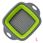 LMETJMA Square Collapsible Colander Silicone Kitchen Foldable Colander  Food Vegetable Fruit Strainers Drainer JT39