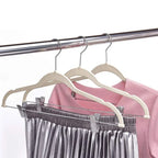 5 Pcs Multifunction Velvet Clothes Hangers with Clips Non-Slip Garment Suit Organizer for Closet Laundry Wardrobe Drying Rack