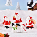 New Christmas Deer Santa Claus Sled Tree Snowman Figurine Doll House Home Decor Miniature Garden Decoration Accessories Modern