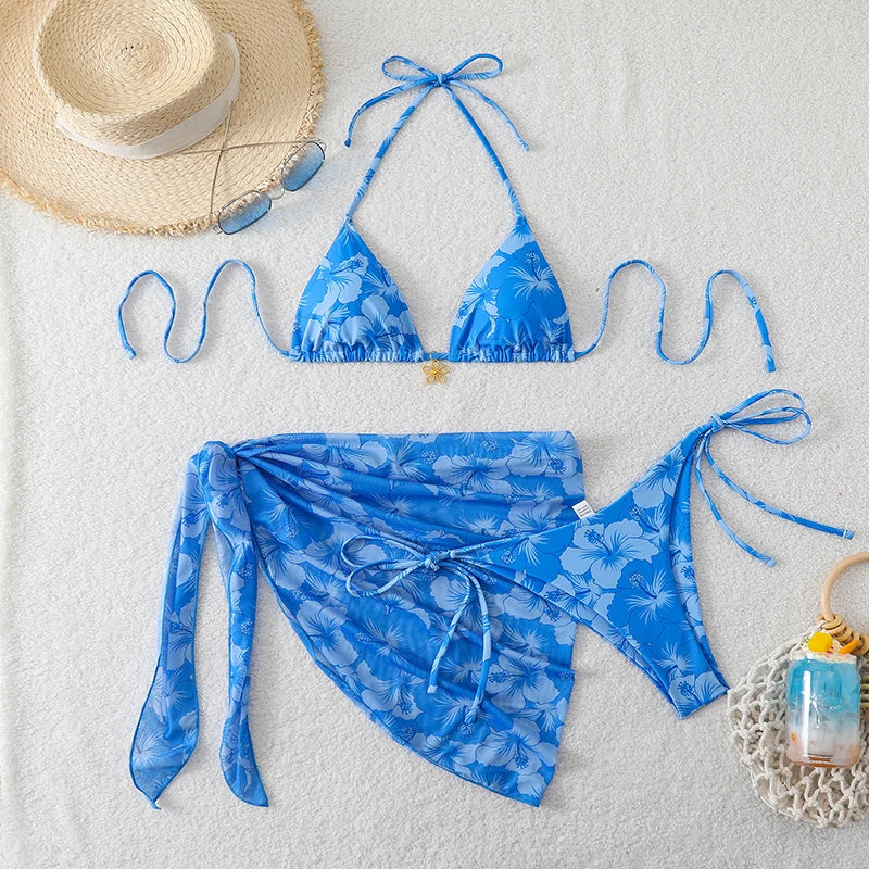 Sexy Swimsuit Women's Bikinis Swimwear Woman 2026 Bathing Suit 3 Piece Triangle Bikinis Sets Beach Dress Wear Cover Up Beachwear