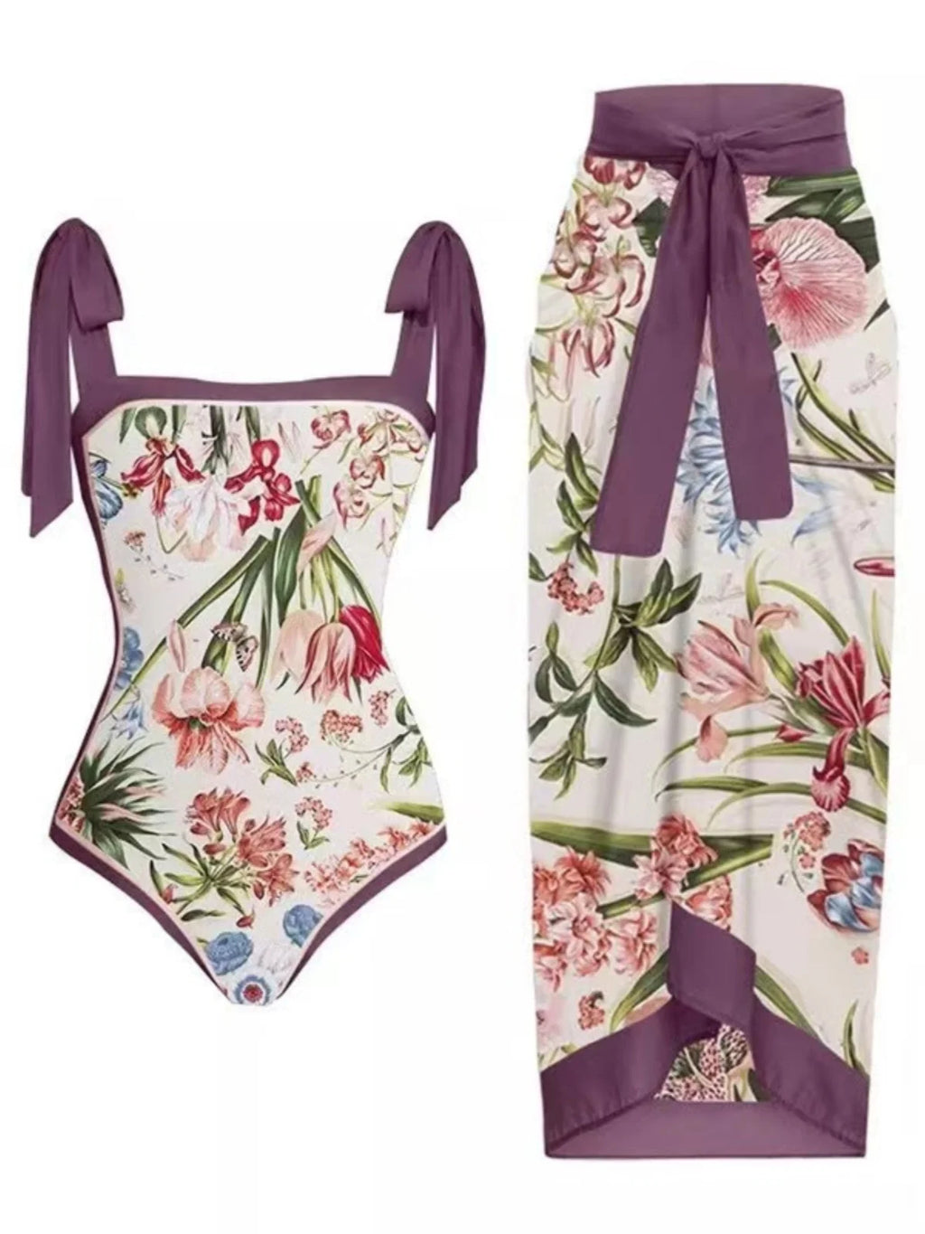 Sexy Slimming One-Piece Swimsuit Women's Beach Dress Set Fashionable Thermal Spa Swimming Bikini Full Coverage Fixed Chest Pad