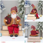 Christmas Decorations 30cm Sitting Santa Claus Gift Window Display Ornament