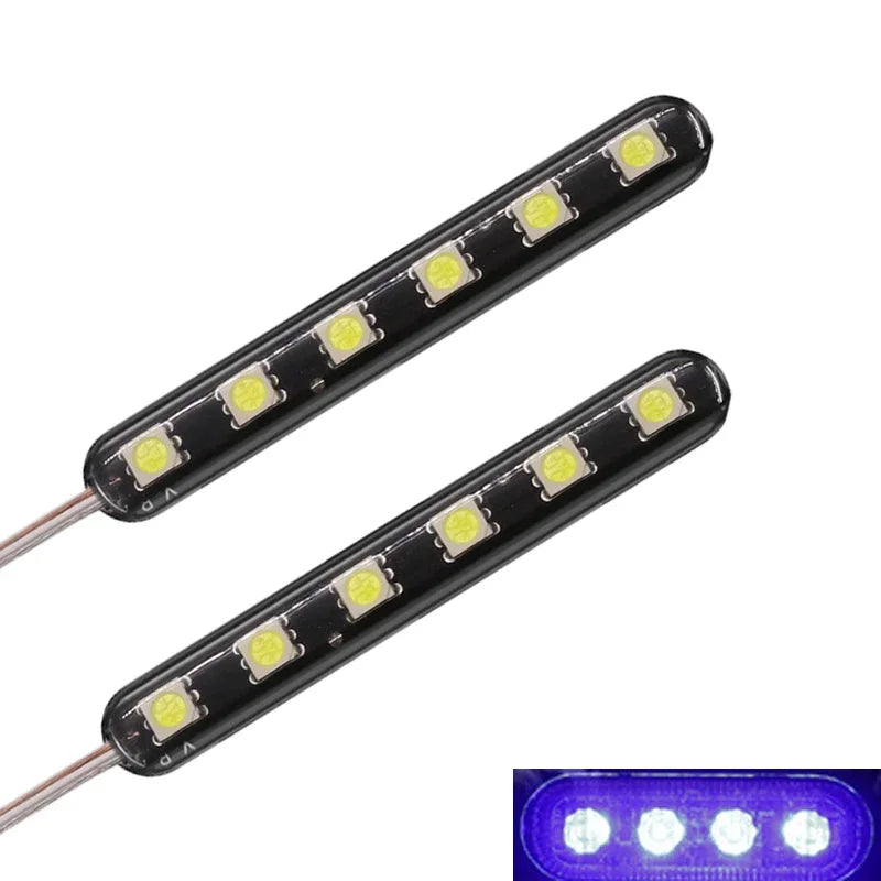 12V LED Strobe Light Strip for Car Motorcycle Hot-selling Cars License LED Medium Grid Flash Strips Auto Exterior Accessories