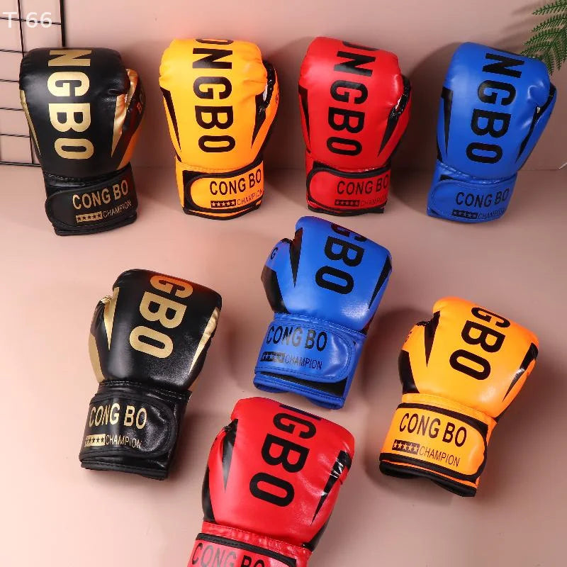 1Pair 6oz Boxing Gloves PU Muay Thai MMA Profession Kickboxing Kids Adults Sandbag Training Gloves Equipment