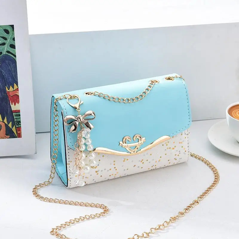 Korean Version Women's Crossbody Bag Sequin Chain Shoulder Bag Mobile Phone Bag