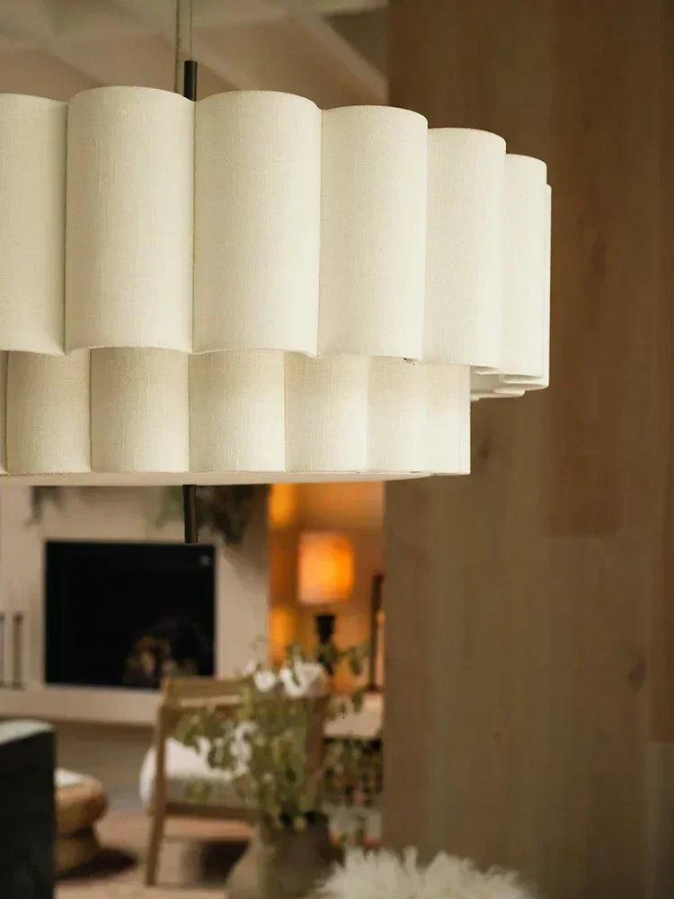 Living Bedroom Decor Lustre Pendant Lights Japanese Wabi Sabi Fabric Ceiling Chandeliers Indoor Lighting Hanging Lamps Fixtures