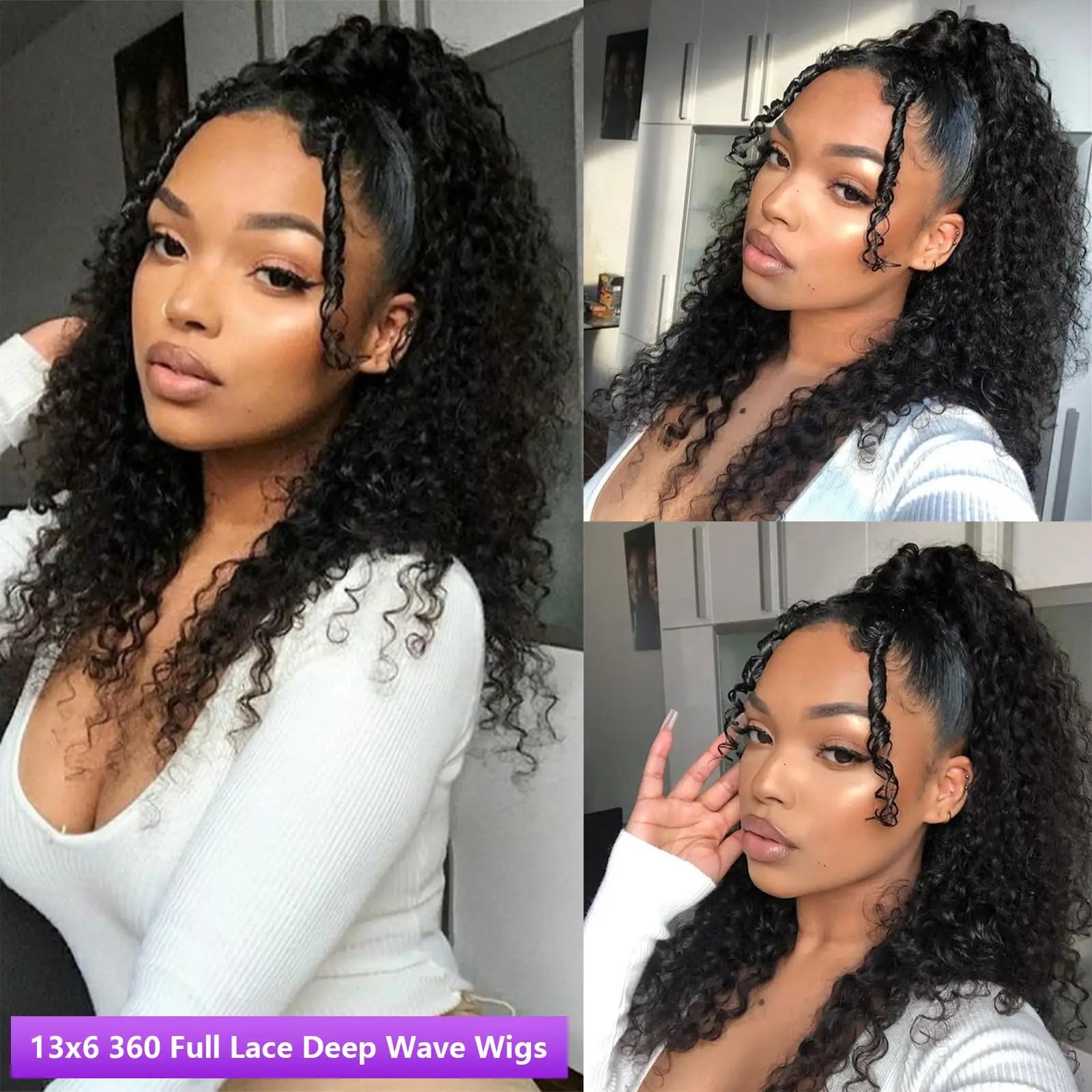 360 Full Lace Wig Human Hair Pre Plucked Hd Transparent Lace Frontal Human Hair Wig Pre Plucked with Baby hair Deep Wave Wig