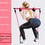 Pilates Stick - Adjustable Fitness Bar for Home Workout, Yoga, Stretching & Toning - Portable Exercise Rod with Elastic Bands