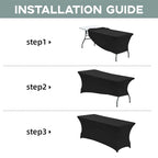 4 6 8 FT Spandex Table Cover Universal Fitted Stretch Tablecloth Rectangular Table Cloth Protector For Outdoor Birthday Wedding