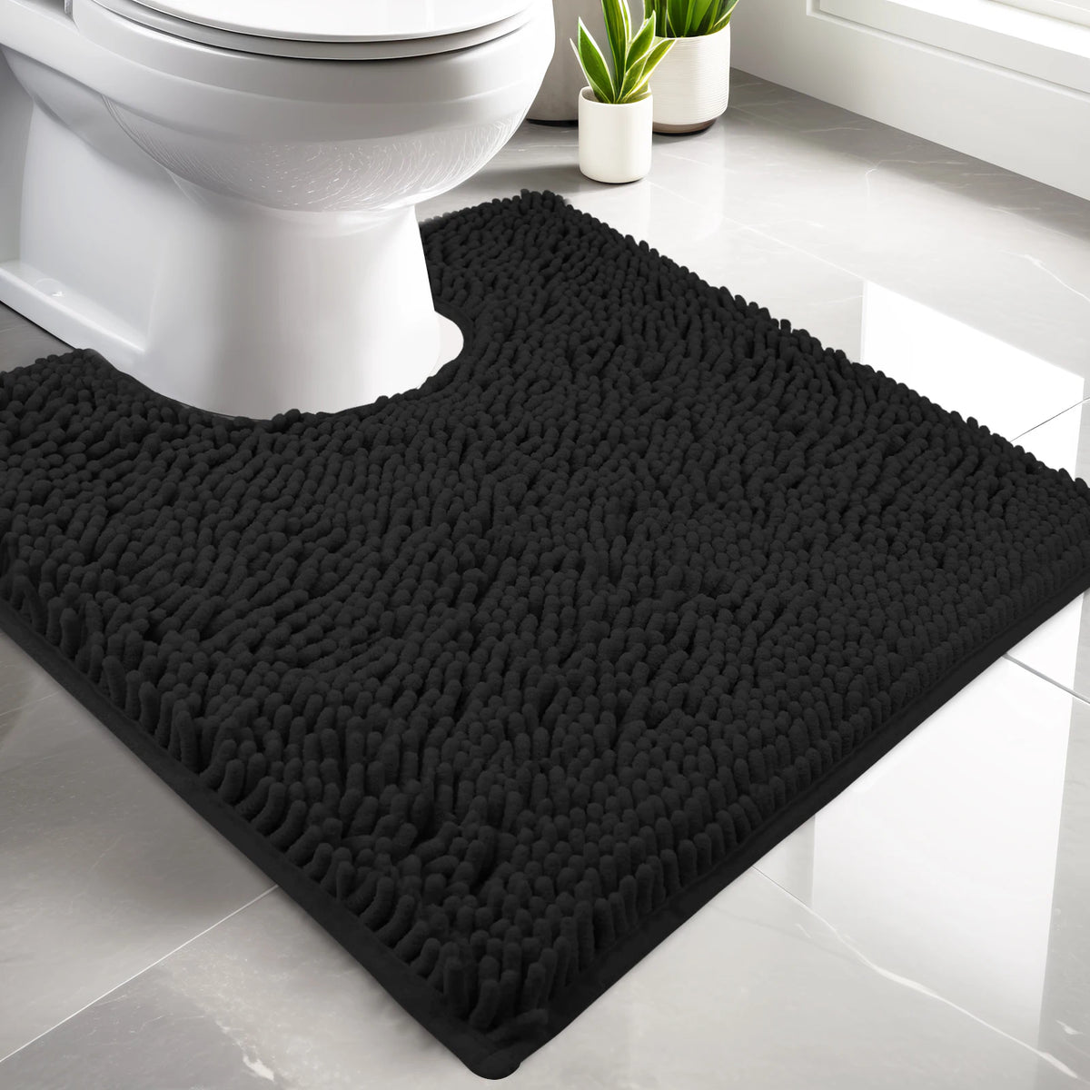 U-Shaped Toilet Mat Bathroom Mat Bathroom Carpet Bathroom Carpet Memory Foam/Chenille Bath Mat Anti-Skid Super Absorbent