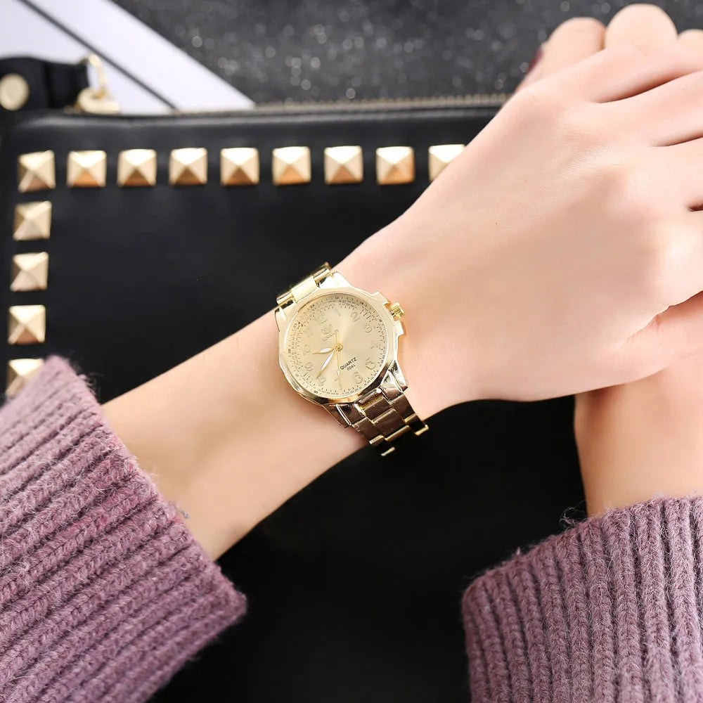 Trendy Unisex Watch New Arrival Quartz Movement Couple Watch Valentine Gift Metal Band Lightweight Stylish Durable Wristwatch
