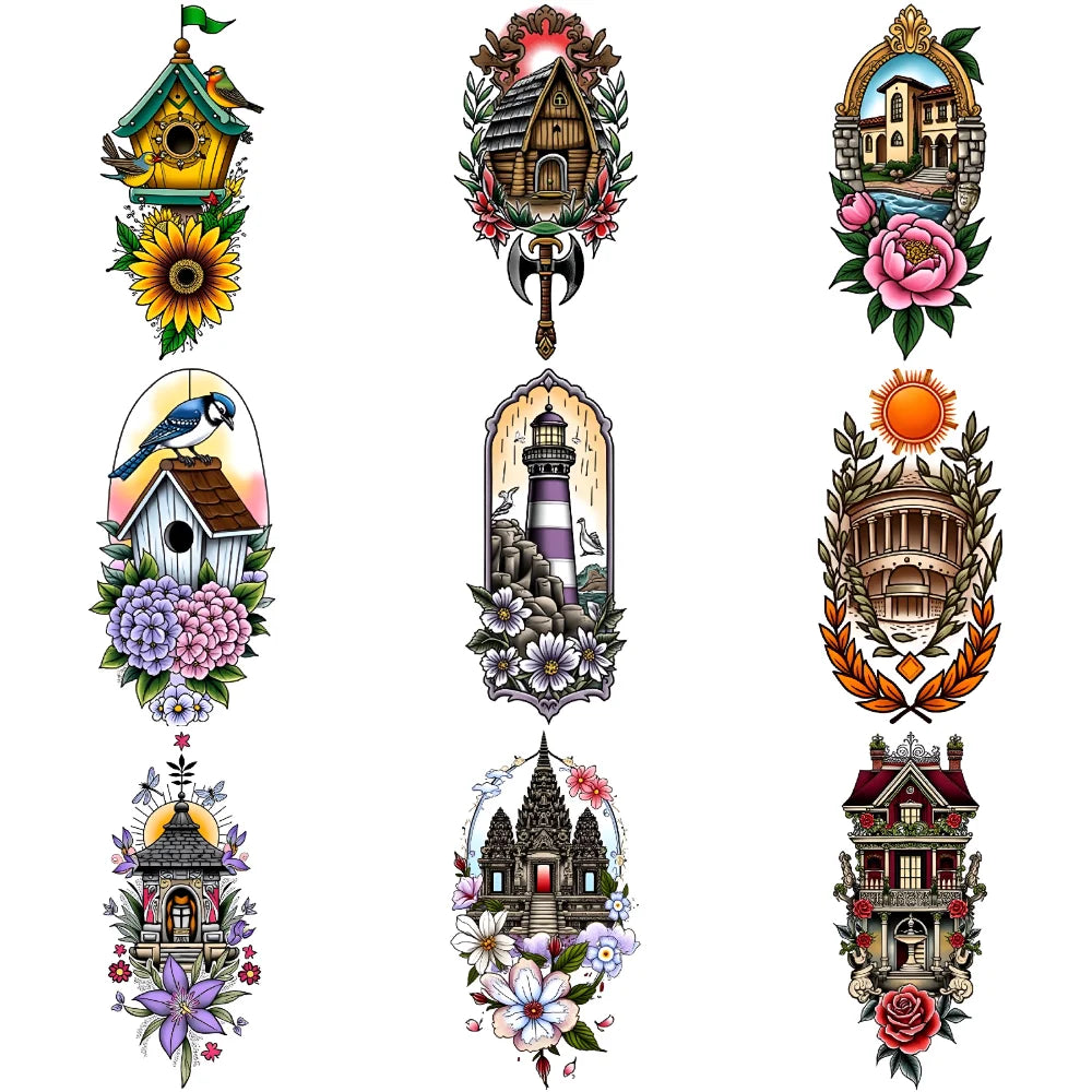 Tattoo Stickers English Word Waterproof Long Lasting Realistic Transfer Temporary Black Letters Feather Body Art For Men Women