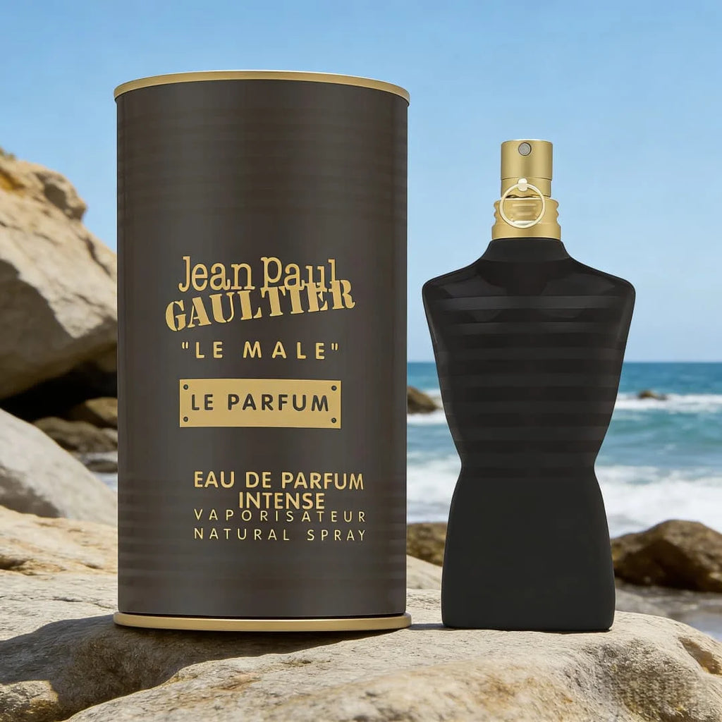 Jean Paul Gaultier Le Male Le Parfum | Black-gold luxury design, oud-vanilla notes, maximum longevity