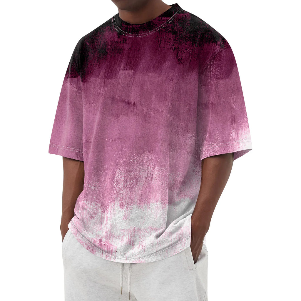 Men'S T-Shirt Summer Cool Short Sleeve 3d Camouflage Gradient Printing Casual Fashion Classic Design Breathable Loose Top