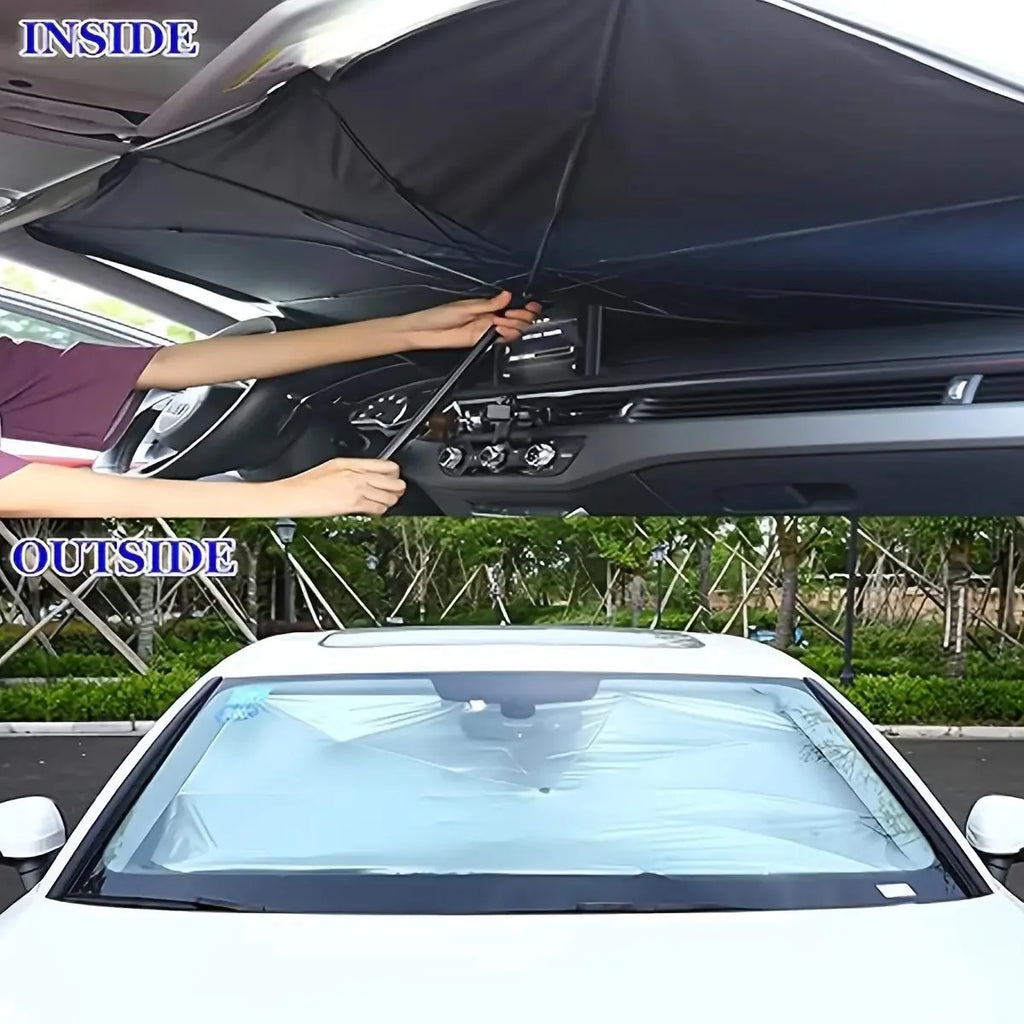 Portable Car Windshield Sunshade, Foldable Windshield Sun Umbrella, Car Exterior Accessory, Car Windshield Cooling Umbrella for Daily Use, Car Window Shades