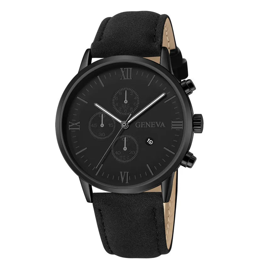 2pcs and 1pcs luxury men's leather strap quartz watch set is the perfect gift for school graduation ceremonies or any occasion