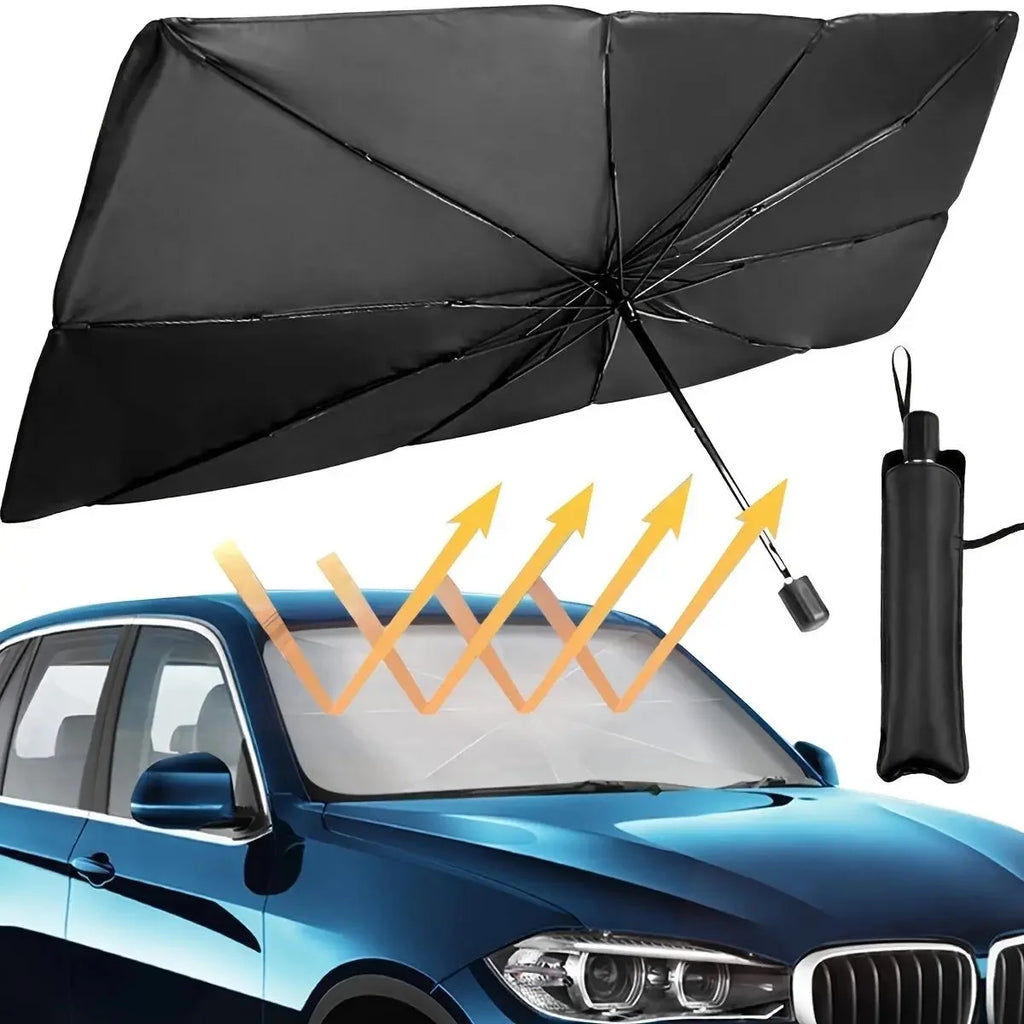 Portable Car Windshield Sunshade, Foldable Windshield Sun Umbrella, Car Exterior Accessory, Car Windshield Cooling Umbrella for Daily Use, Car Window Shades