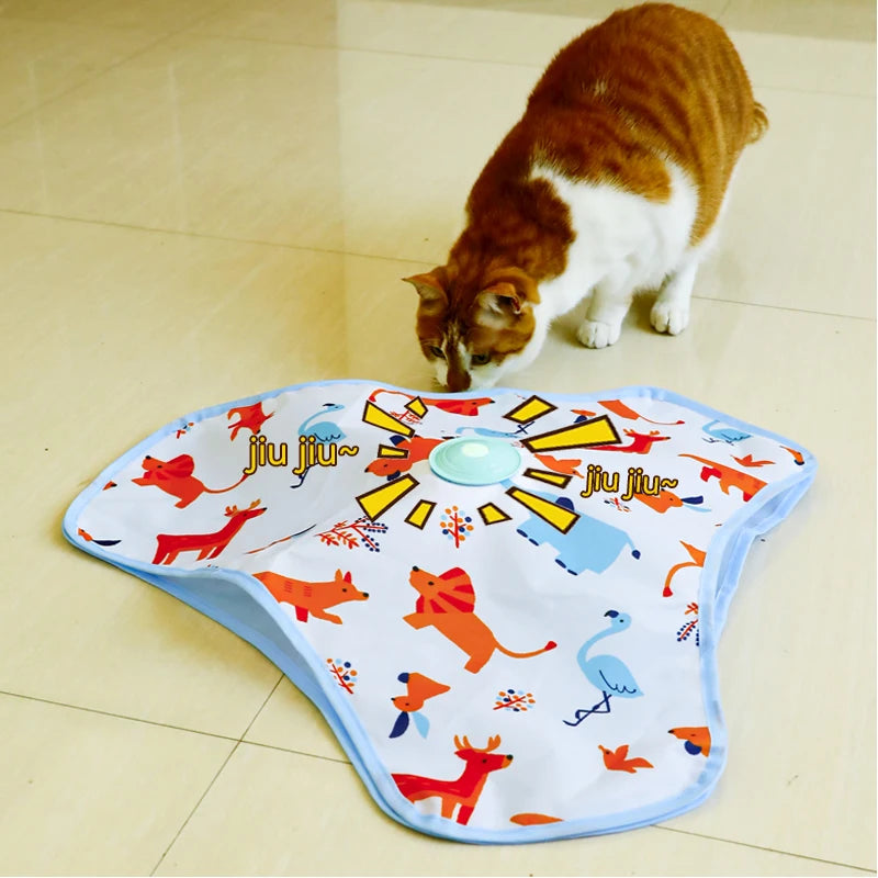 Interactive Cat Toys for Indoor Cats Motion Activate with Mat Rechargeable Cat Hunting Toy Hide and Seek Toy