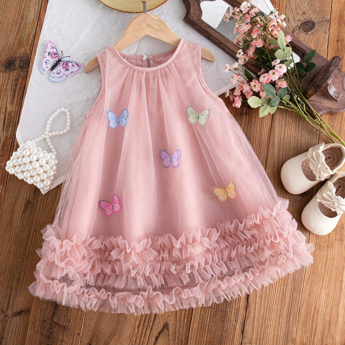 Baby Girl Dress Summer Tulle Bow Princess Girl Dress Adorable Birthday Party Baby Dress