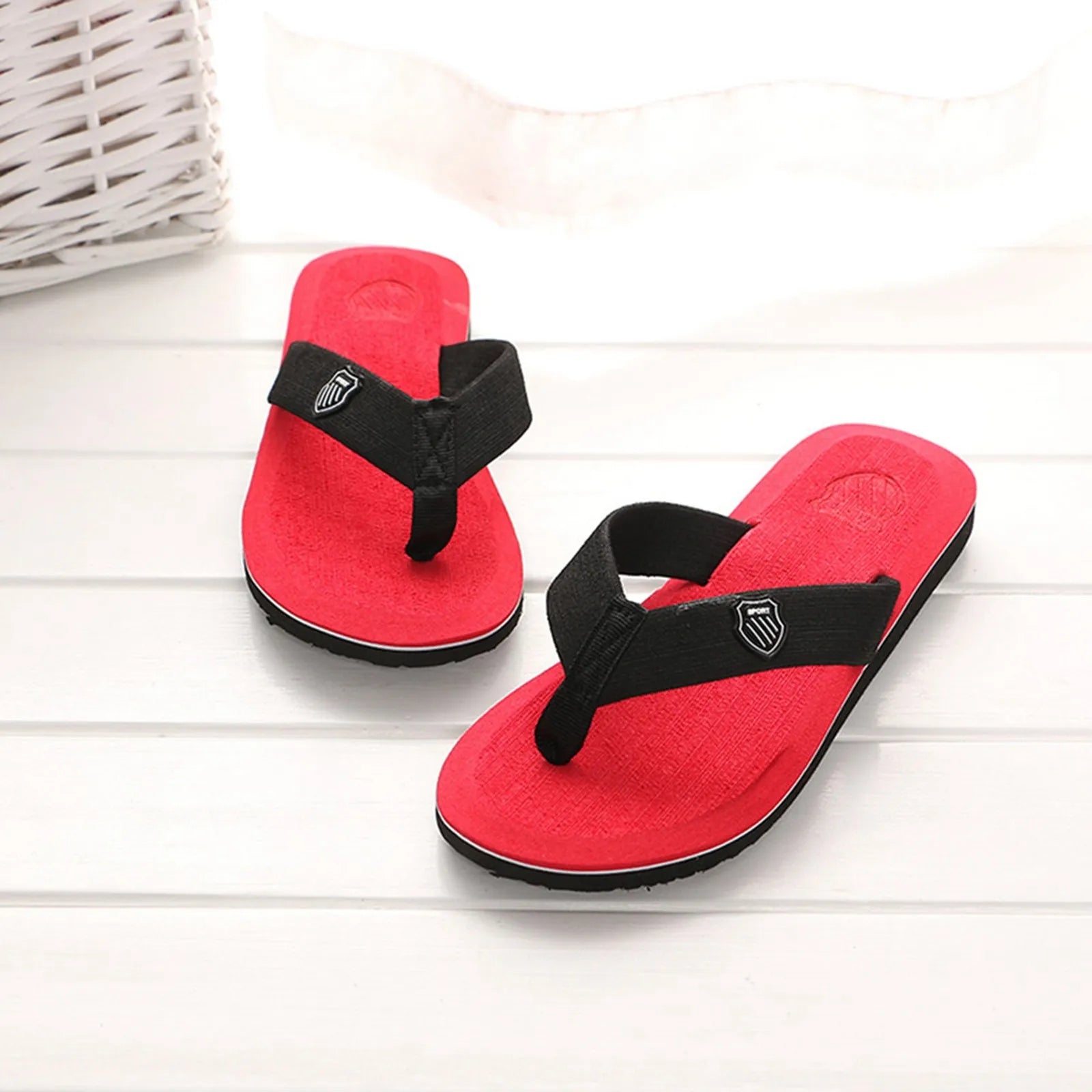Men'S Flip Flops Simple Men'S Flip Flops Lightweight Casual Slippers Non-Slip Clip Foot Beach Vacation Seaside Play Comfortable