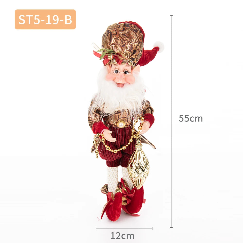 Christmas Decoration Santa Claus Statue Standing Elf Doll Decoration Christmas Tree Pendant Home Merry Christmas New Year Gift