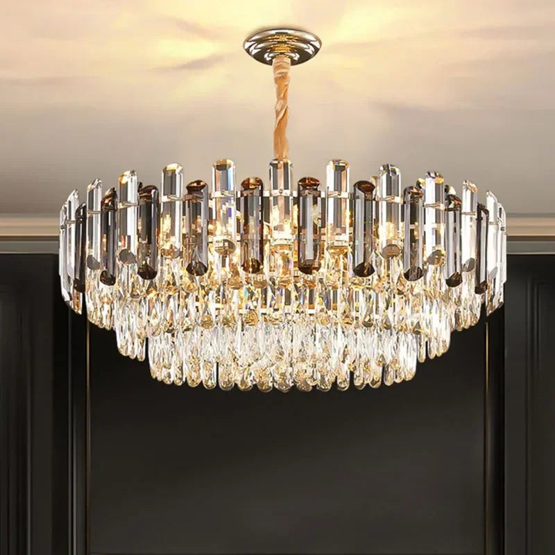 Nordic Gold Crystal Chandeliers LED Luxury Ceiling Lights for Dining Living Room Bedroom Kitchen Island Lighting
