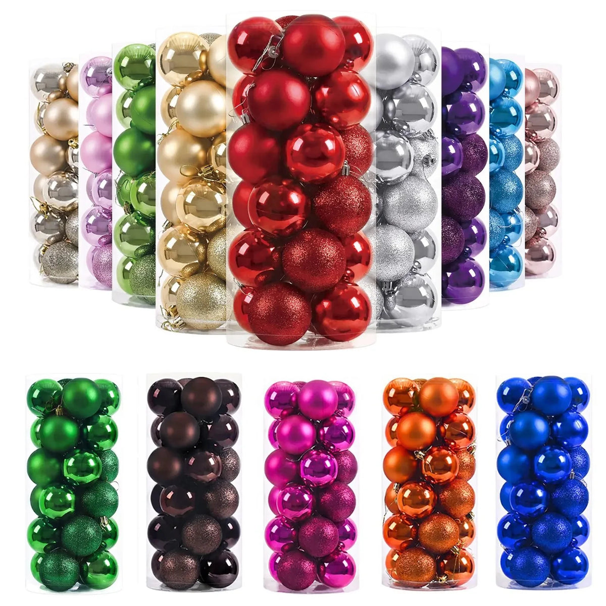 24Pcs 4/6CM Christmas Balls Big Ball Christmas Tree Pendant Ornaments for Party Decor 2025 New Year Navidad Gifts Accessory