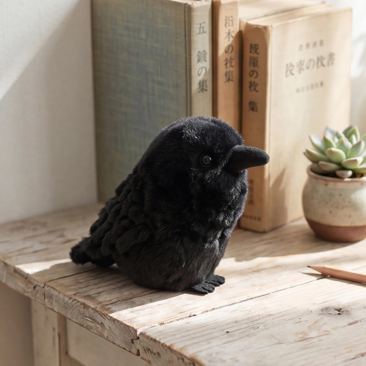 10cm 20cm Kawaii Black Crow Plush Toy Realistic Crow Stuffed Animal Creative Bird Soft Doll for Child and Adults Gothic Room Dec